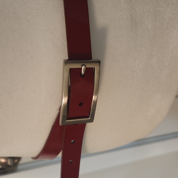 Dark Red Leather Belt - Picture 3 of 3